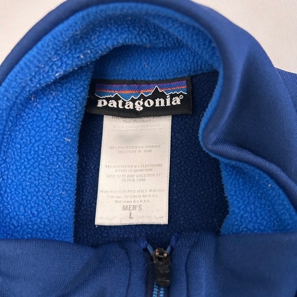 Patagonia Mens Large 1/4 Zip Polartec Power Dry Fleece Pullover Blue Jacket - Picture 3 of 7